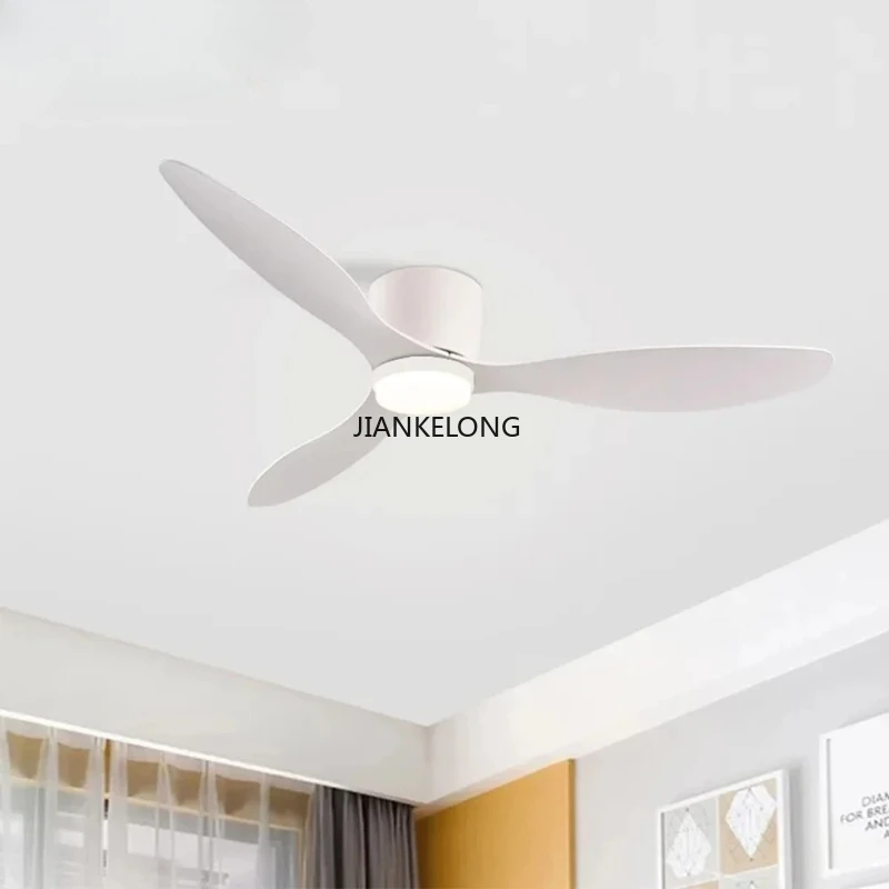 IRALAN Modern Simple Ceiling Fan With Light Living Room Home Fan Black White Low Floor DC Motor Ceiling Fans With Remote Control