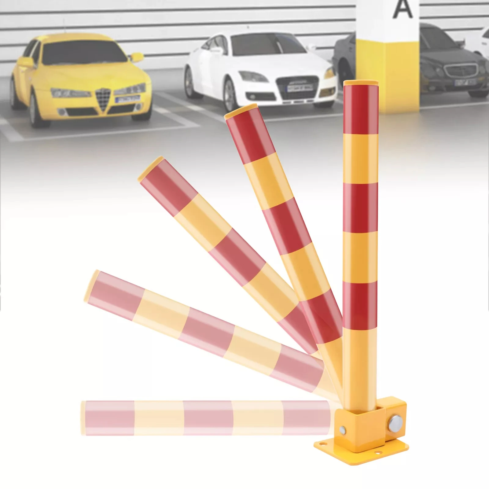 Poste de signalisation à verrouillage automatique – Borne de sécurité en tube de fer pour le stationnement, les voies d'allée et les zones urbaines