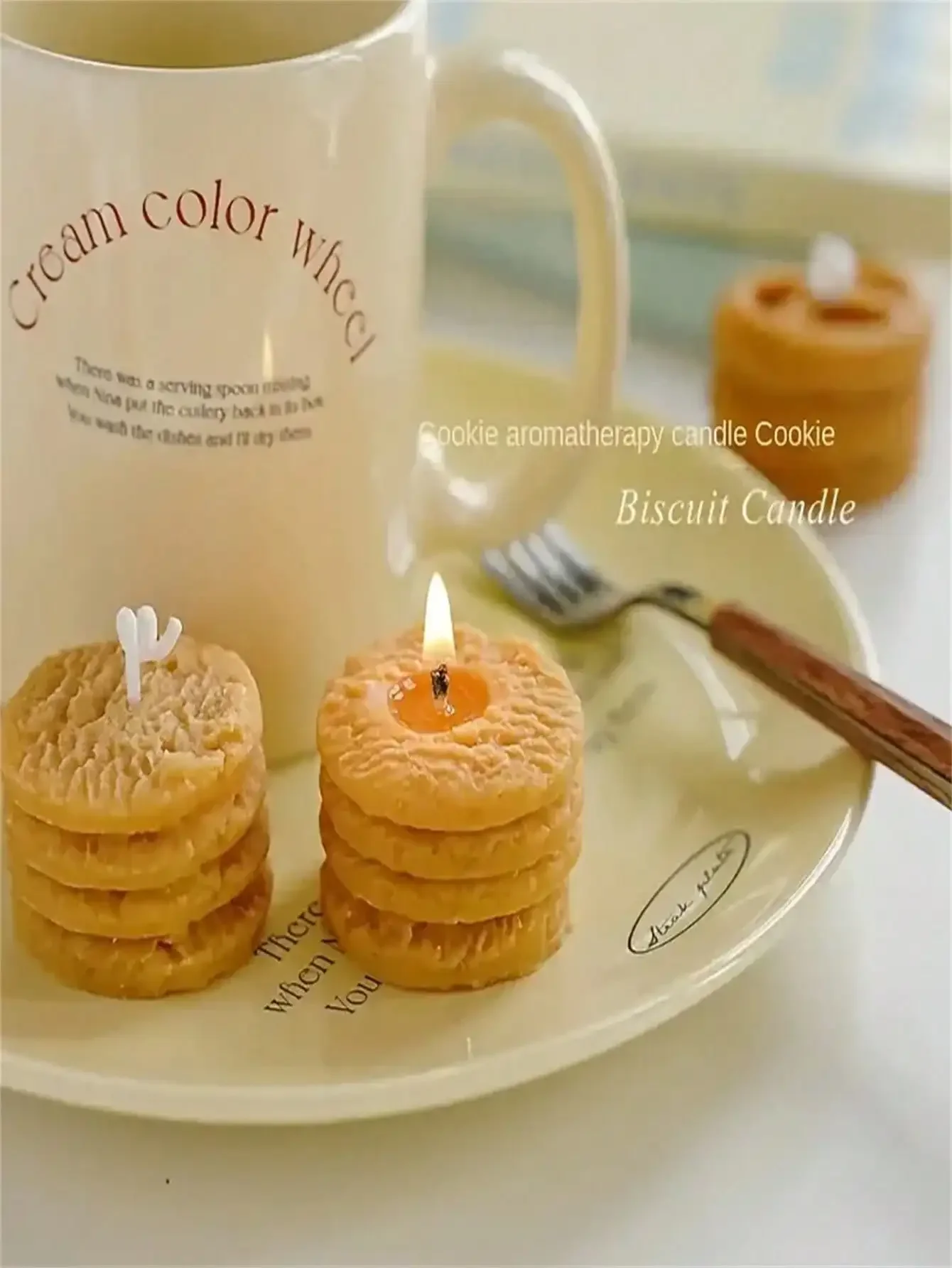 

Four Cookies Aromatherapy Candles Wholesale Aromatherapy Velas Box With Velas Creative Candle Ins Style Velas Modeling Wax