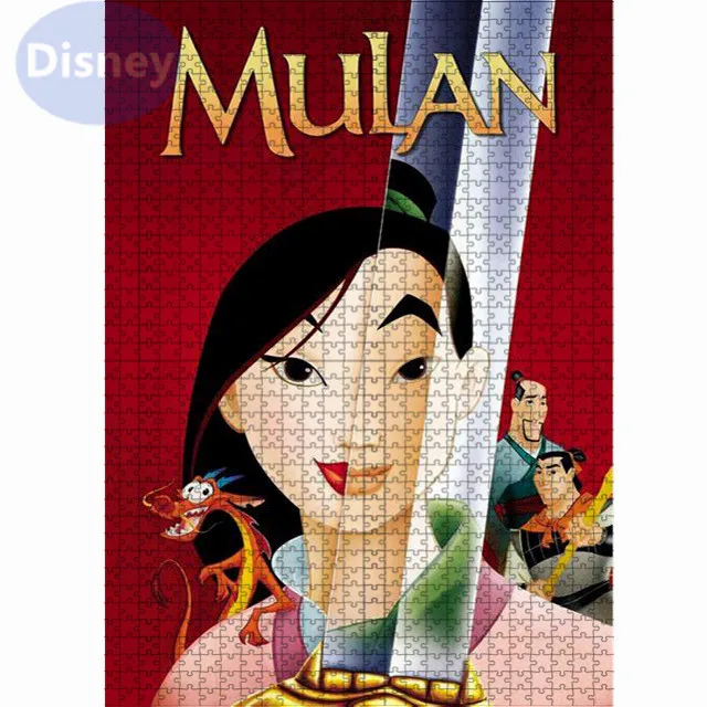 Puzzle de dessin animé Disney Mulan pour enfants, jeu de puzzle, décoration de vacances, cadeau pour fille, 1000 pièces