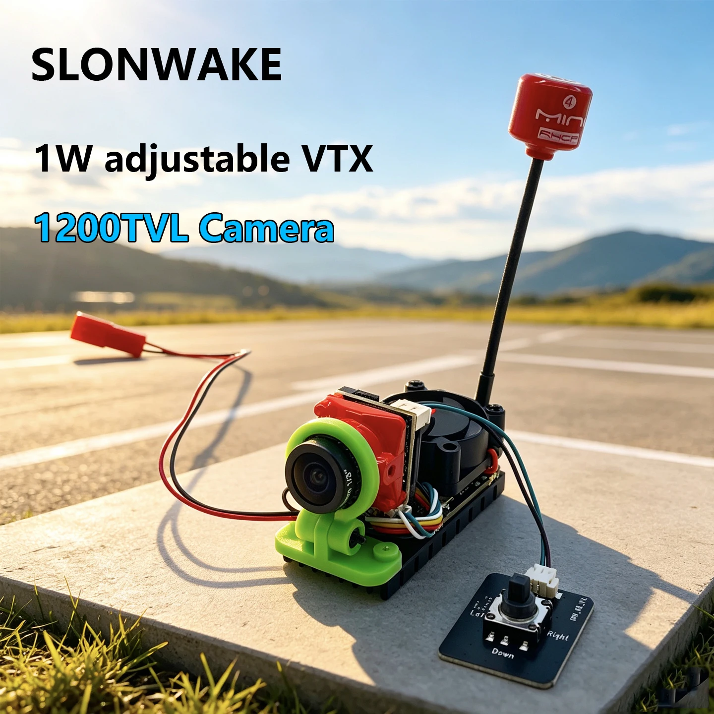 5.8G 48Ch All in one Transmitter Camera 300/600/1000mW Adjustable fpv Launcher and CMOS 1200TVL FPV Mini Camera for RC Play Car