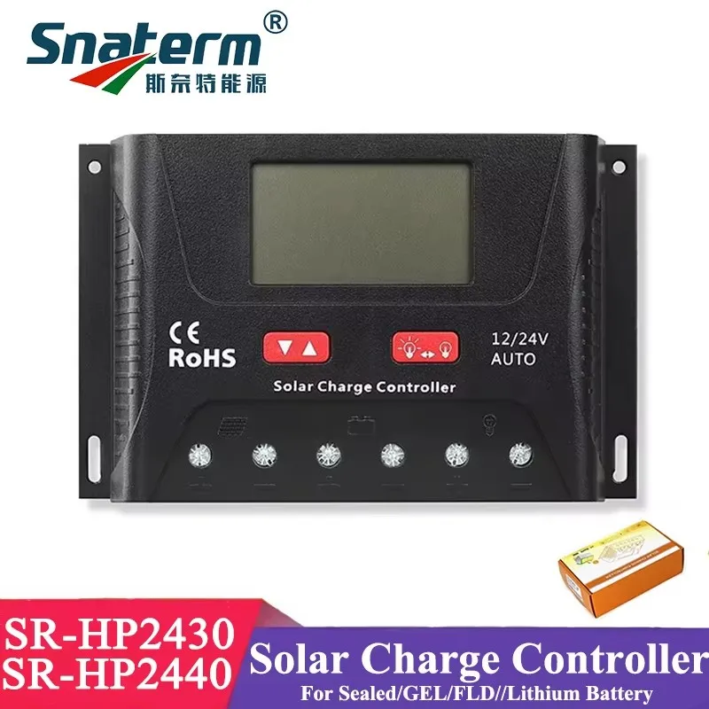 SRNE 10A 20A 30A 40A 50A 60A Solar Charge Controller DC12V/24V Auto Work Solar Cells panels Battery Charger Controller Regulator - view 2