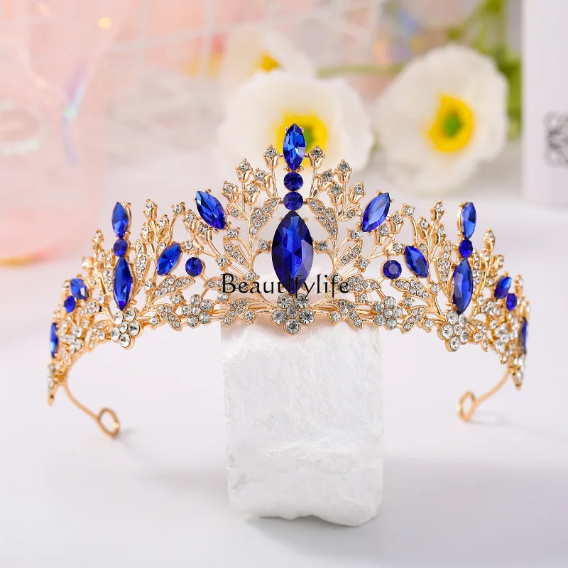 Bridal Crown Tiara Sweet Rhinestone Korean Light Luxury Simple Princess Wedding Crown