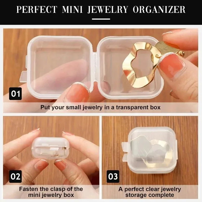 1-50pcs Clear Small Containers Plastic Square Bead Storage Box for Beads Jewelry Crafts Board Game Pieces Organization Wholesale