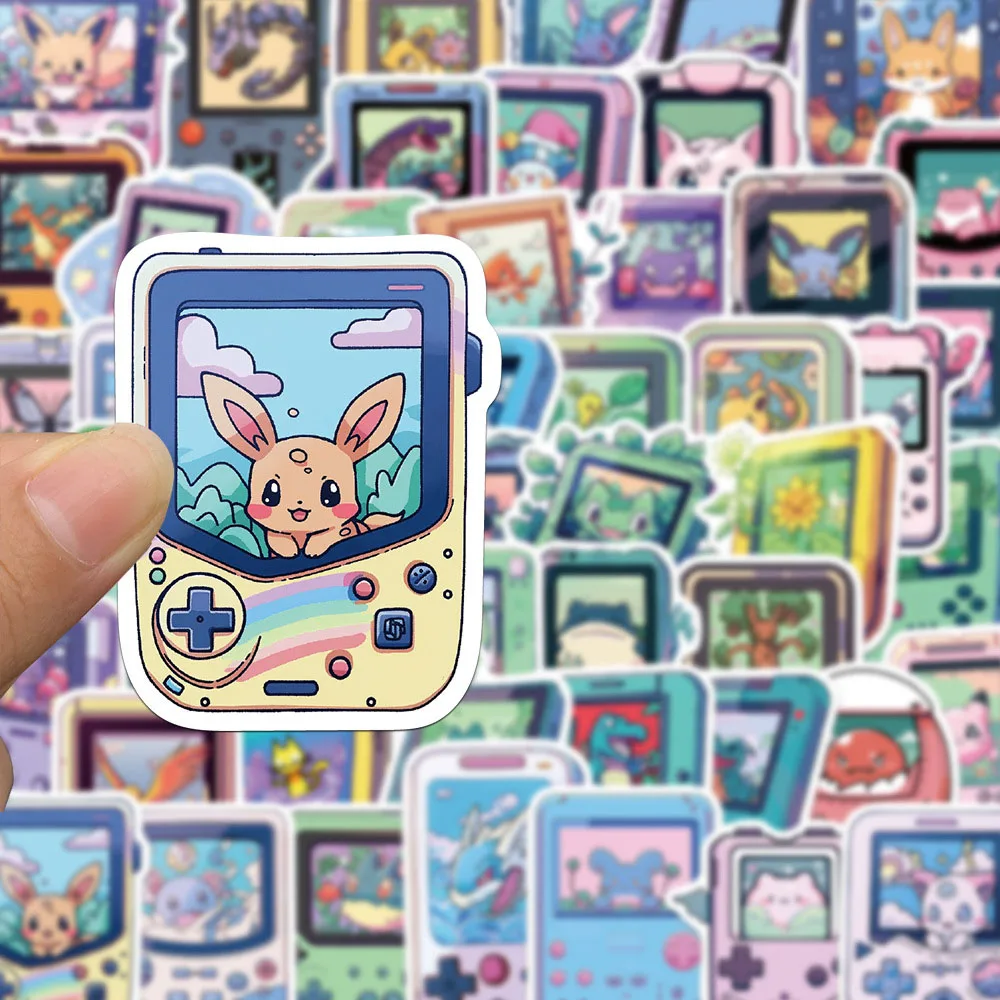 10/30/50pcs Kawaii Cartoon Game Console Pokemon Graffiti Stickers Cute Anime Decals Kids Toy DIY Laptop Phone Waterproof Sticker