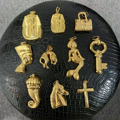 체인과 골드 컬러 펜던트 목걸이 여성을위한 럭셔리 골드 도금 두바이 아프리카 액세서리 남성 힙합 쥬얼리 선물