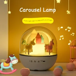 Colorful Life Carousel Lamp Music Box with White Noise  Children's Room Bedside Night Light Home Decoration for Kids Gift