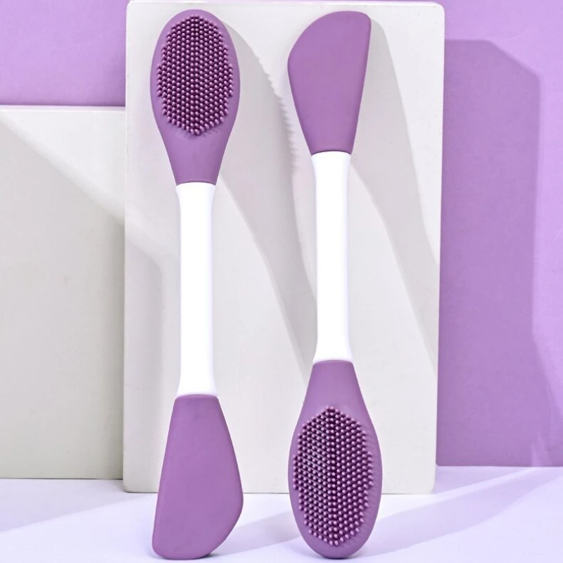 1 Stuks Dubbele Hoofd Siliconen Gezichtsmasker Borstels Gezichtsreiniging Borstels DIY Modder Film Schraper Gezichtsverzorging Massage Tool Dropshiping