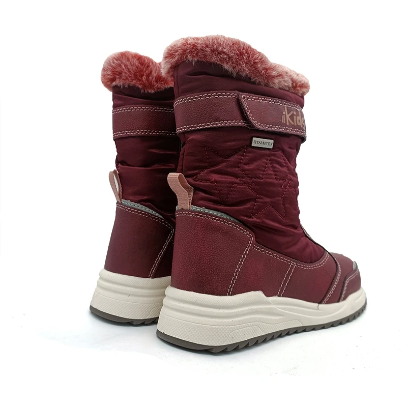 NEW 1pair Winter warm girl Boots Leather Kids ski boots Fashion Children waterproof Snow Boots, zero or -10 degrees  kid boot