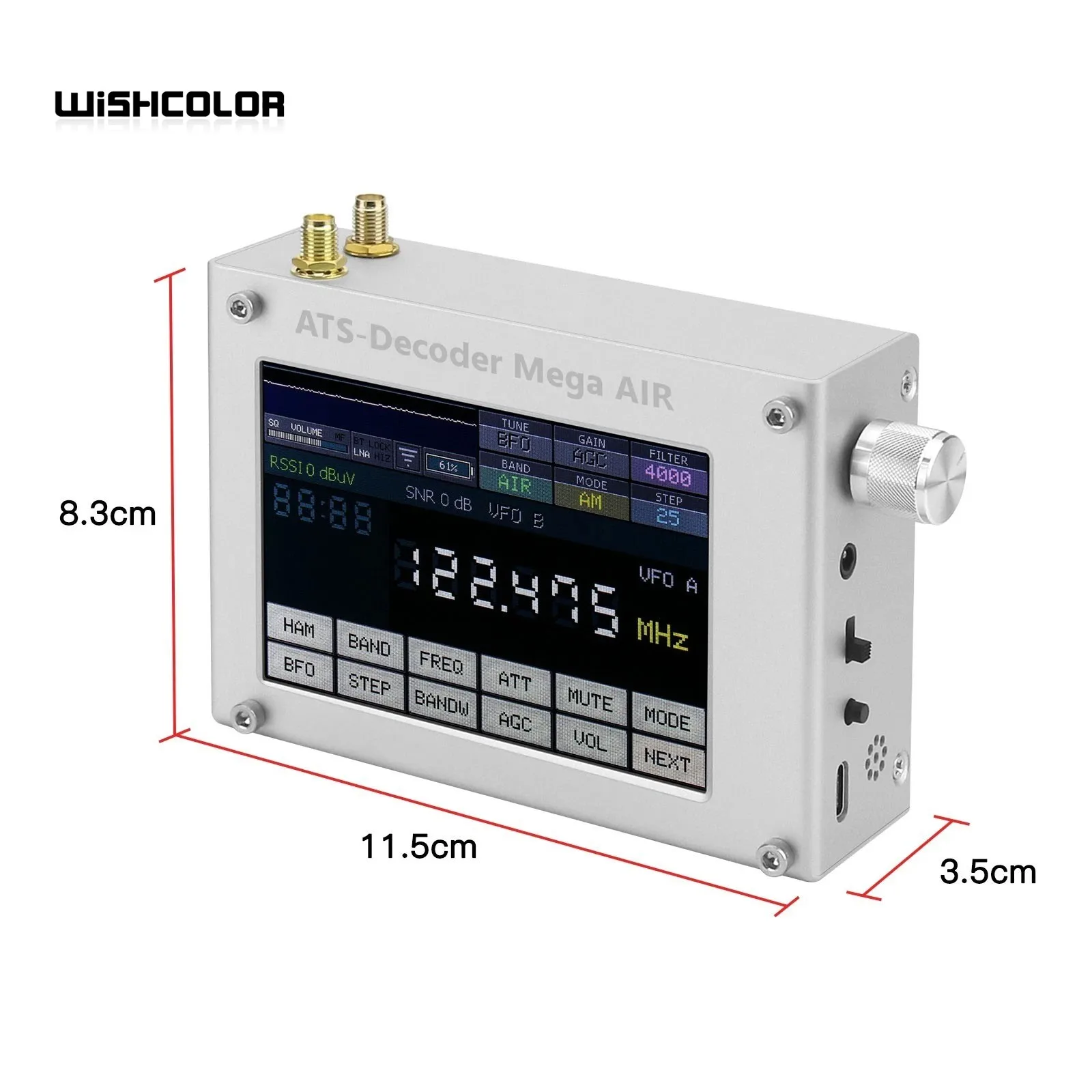 HamGeek ATS-Decoder Air V4.2x 4inch Si4735 Full Band Radio Receiver FM RDS AM Bluetooth with 4-inch Touch Screen