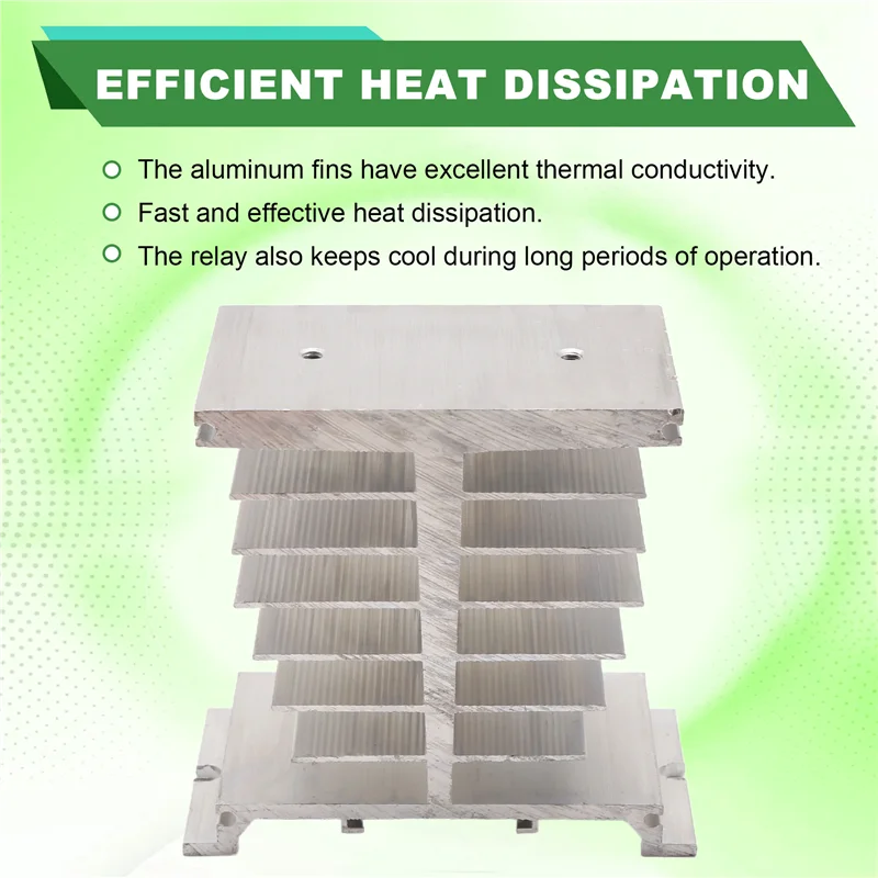 Promotion! 10A-120A Solid State Relay SSR Da AA DD Aluminum Fins Single Phase Aluminum Heat Sink Dissipation Radiator Rail Mount