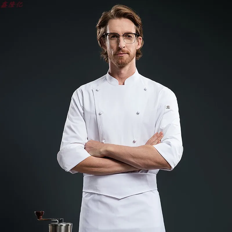 كعكة متجر الغربية مطعم ستيك هاوس المطبخ العمل موحدة طويلة الأكمام تقديم الطعام إناء/ قدر مطعم فندق الخريف الشيف موحدة f