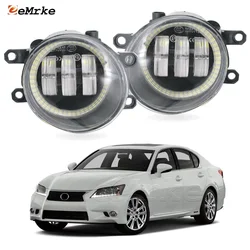 LED Fog Lights PTF with Lens Angel Eye DRL Ring Daytime Running Lamp for Lexus GS250 GS350 GS300h GS450h IV 2012 2013 2014 2015