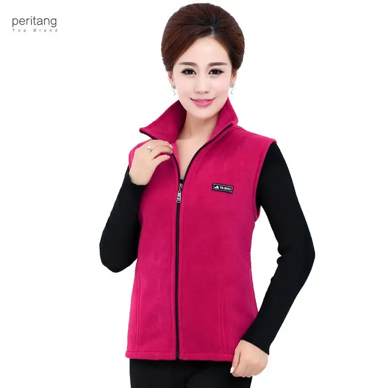 

2024 New Spring Autumn Waistcoat Female Oversize 4XL Polar Fleece Mama Vest Lady Fleece Vests Women's Tops Warm Waistcoat