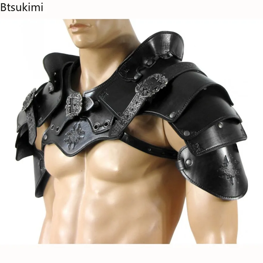 

Средневековые римские гладиаторские наплечники из искусственной кожи, доспехи для косплея викингов, рыцарей, самураев, аксессуар в стиле стимпанк