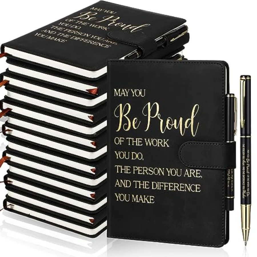 

28 Pcs Team Appreciation Gifts Bulk Employee Thank You Gift A5 Leather Journal Notebook with Ballpoint Pen for Christmas Studen