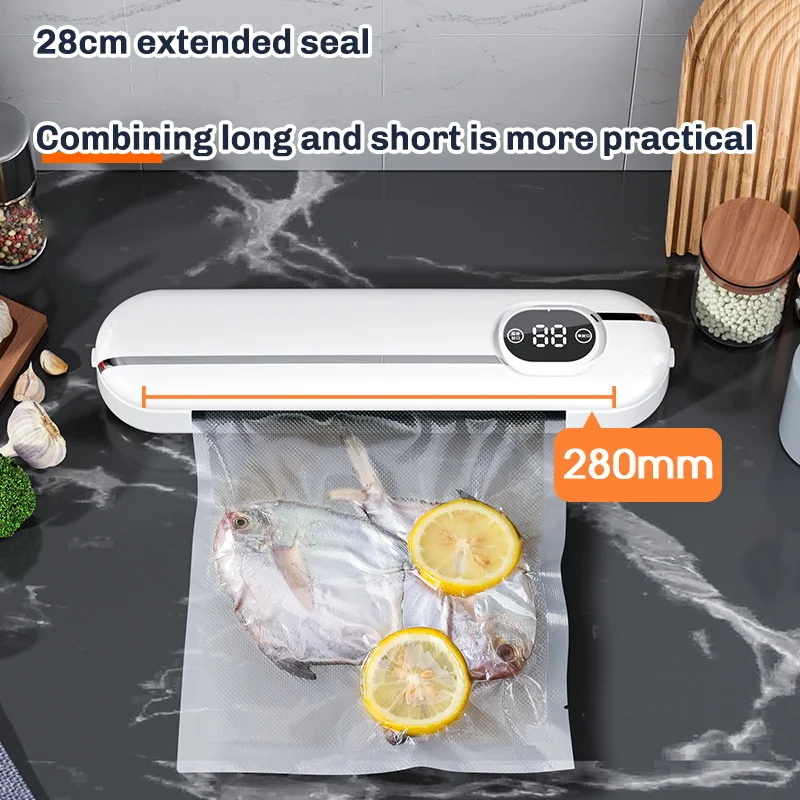 110V/220V Vacuum Sealer Machine Degasser for Food Packer Packaging Supplies with 10pcs Plastic Bags Kitchen and Home Appliance