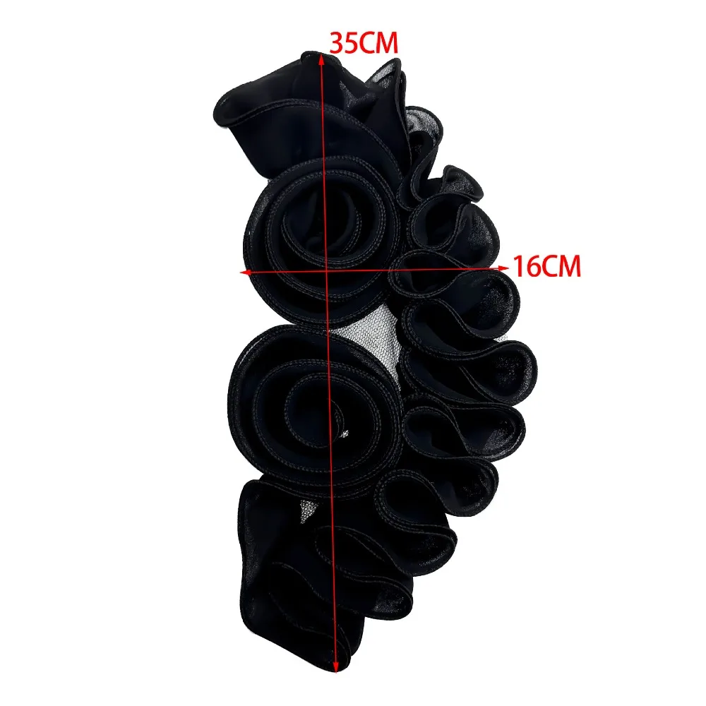 Dacron 꽃 모양 꽃 패치, 트렌디 3D 꽃 장식, DIY 액세서리