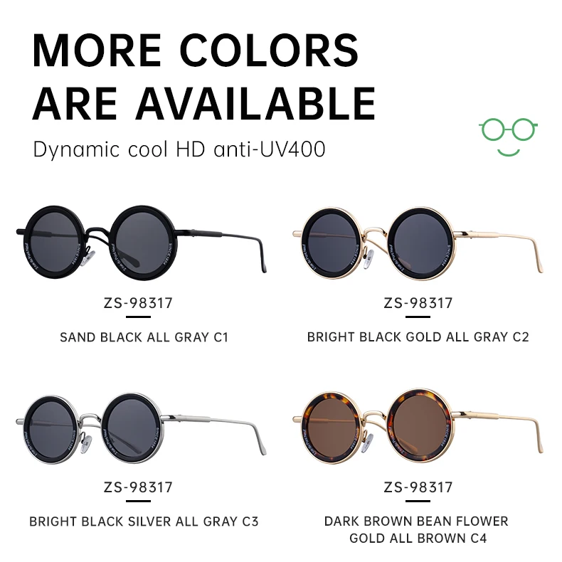 Kleine Rahmen Runde Steampunk Sonnenbrille Männer 2026 Luxus Marke Retro Punk Sonnenbrille Für Männliche Klassische Fahren Brillen UV400 – Detail 14