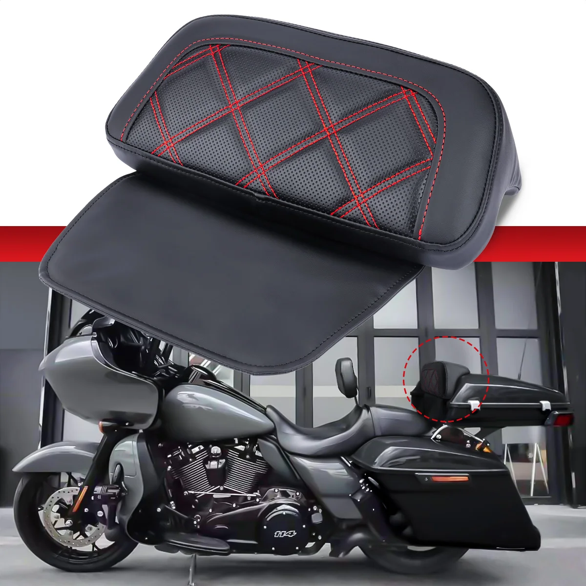 Motorcycle Back Rest Razor Chopped Tour-Pack Backrest For Harley Touring Road King Electra Glide Ultra Limited 2014-2022