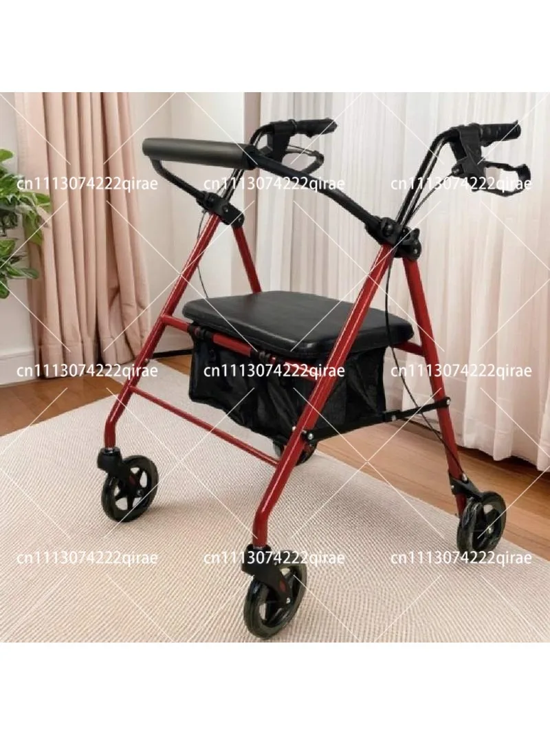 Elderly Shopping Trolley with Wheels & Seat – Foldable Walker & Shopping Transport with Driving Assistance