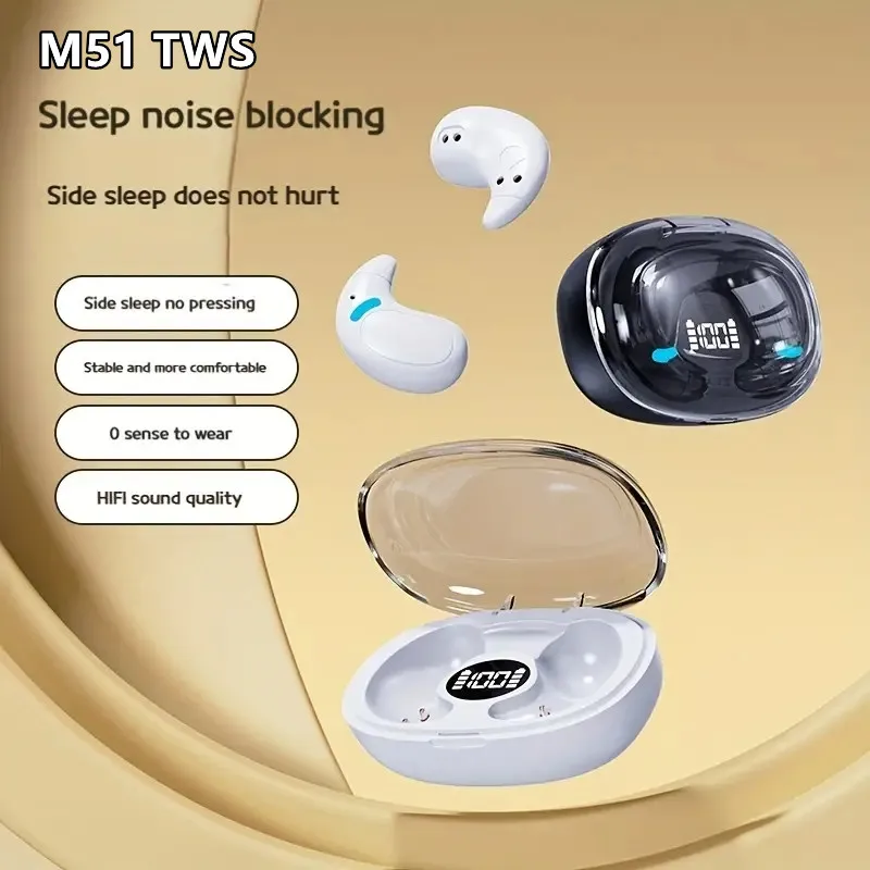 Auriculares inalámbricos M51 con cancelación de ruido oculta, audífonos TWS inalámbricos con Bluetooth 5,3, estéreo, originales