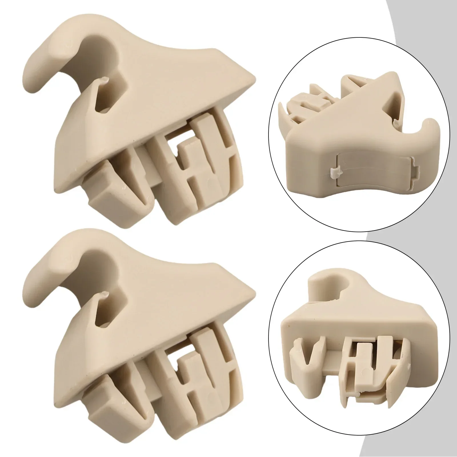 

Clip Sun Visor Retainer Wear-resistant Beige Gray Practical Replacement Installation MR779704/MR779705 1 Pair Hot