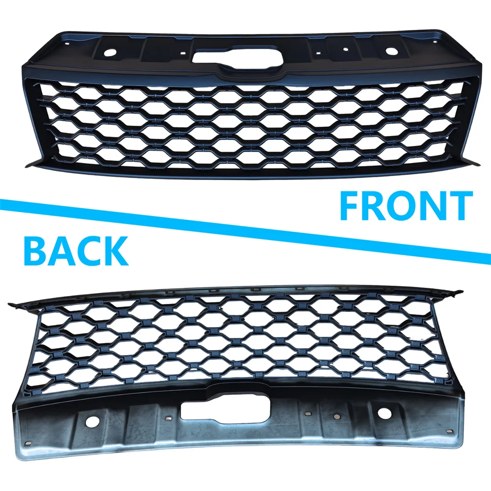 Car Front Grille For Volkswagen VW Amarok 2015+ ABS Material Gloss Black Front Mesh Grill Bumper Grills Accessories