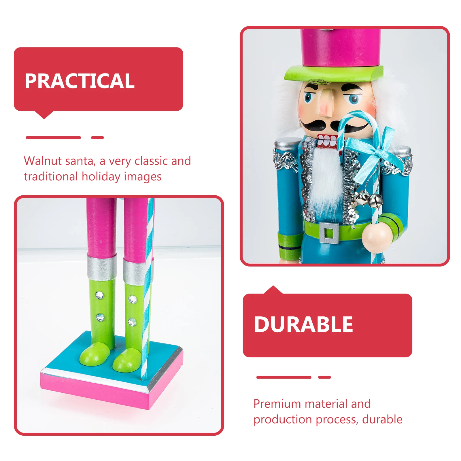 

Christmas Nutcracker Soldier Puppet Craft Toy Nutcrackers Decorate Ornaments for Tree Wood Decorations