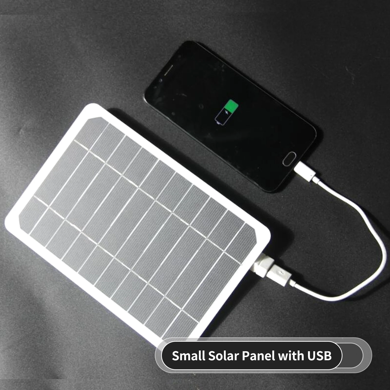 5W 5V Small Solar Panel with USB DIY Monocrystalline Silicon Solar Cell Waterproof Camping Portable Power Solar Panel