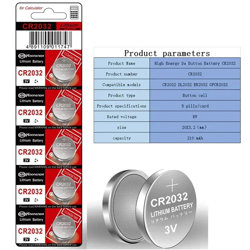 1Pcs CR2032 3V Lithium Battery CR 2032 For Watch Remote Control Toy Calculator Car Key ECR2032 DL2032 Button Coin Cells