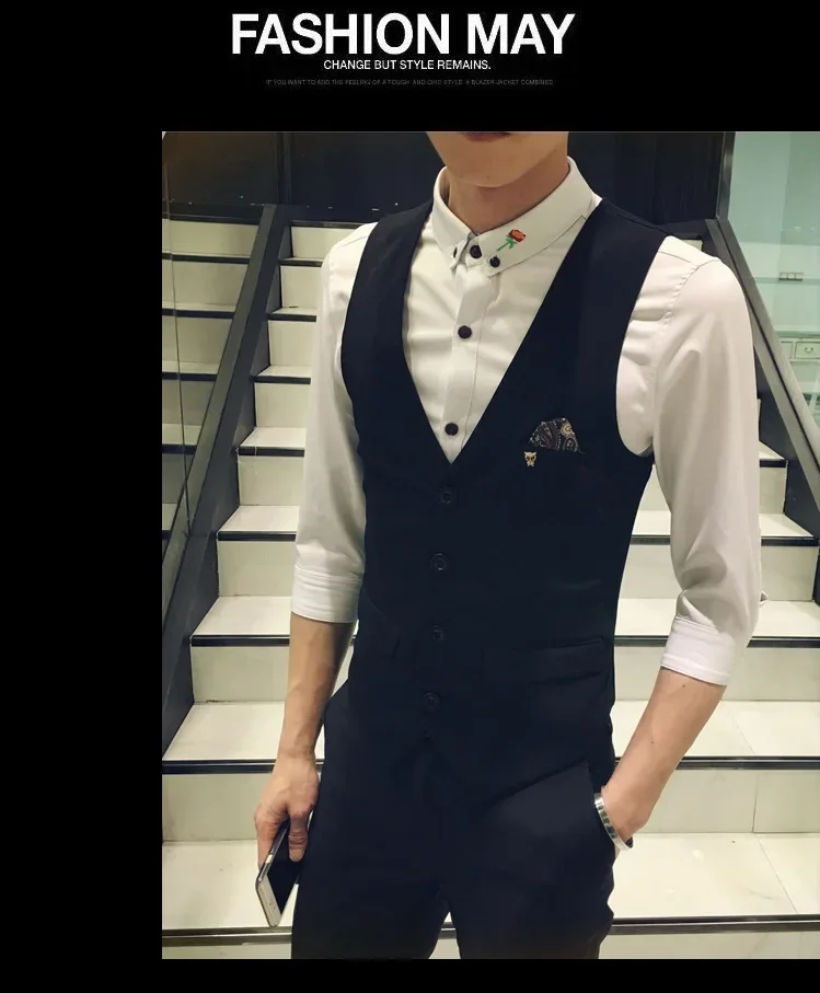 2026 versione coreana del gilet da uomo sottile parrucchiere KTV bar discoteca gilet abiti da lavoro alla moda