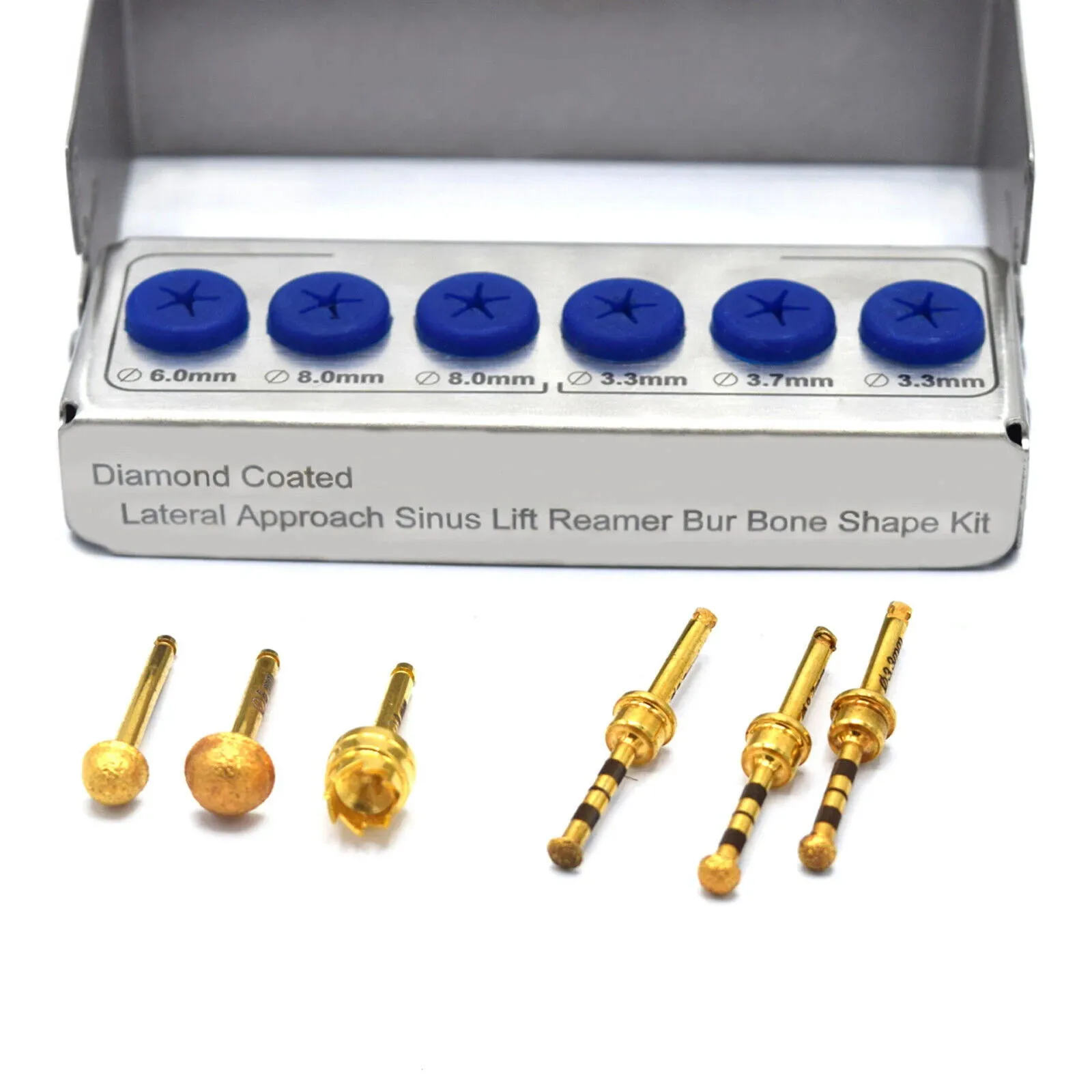 1set Dental Implant Sinus Lift Implant Kit Membrane Diamond Coated Bur Drills Lateral Approach Reamer Kit