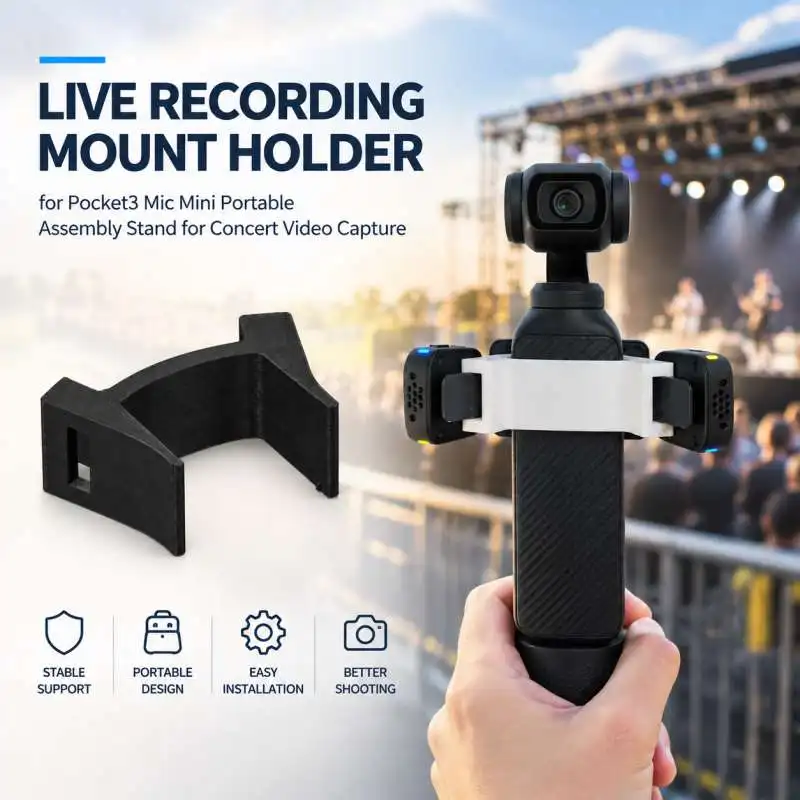 Live Recording Mount Holder for Pocket3 Mic Mini Portable Assembly Stand for Concert Video Capture
