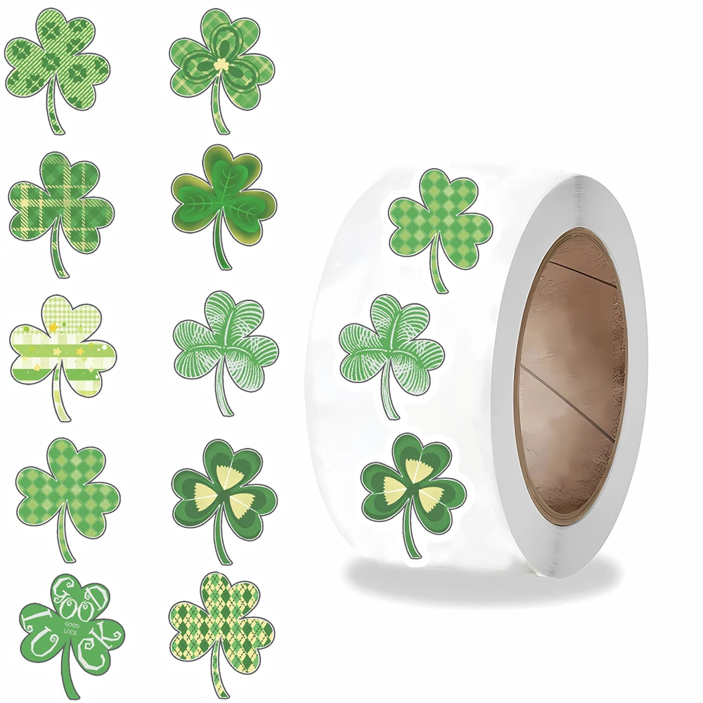 500 قطعة/لفة الحظ سانت باتريك DayStickers الهاتف الأخضر الكرتون مقاوم للماء دراجة الإبداعية دراجة الشارع الشهير الكتابة على الجدران ملصق #5
