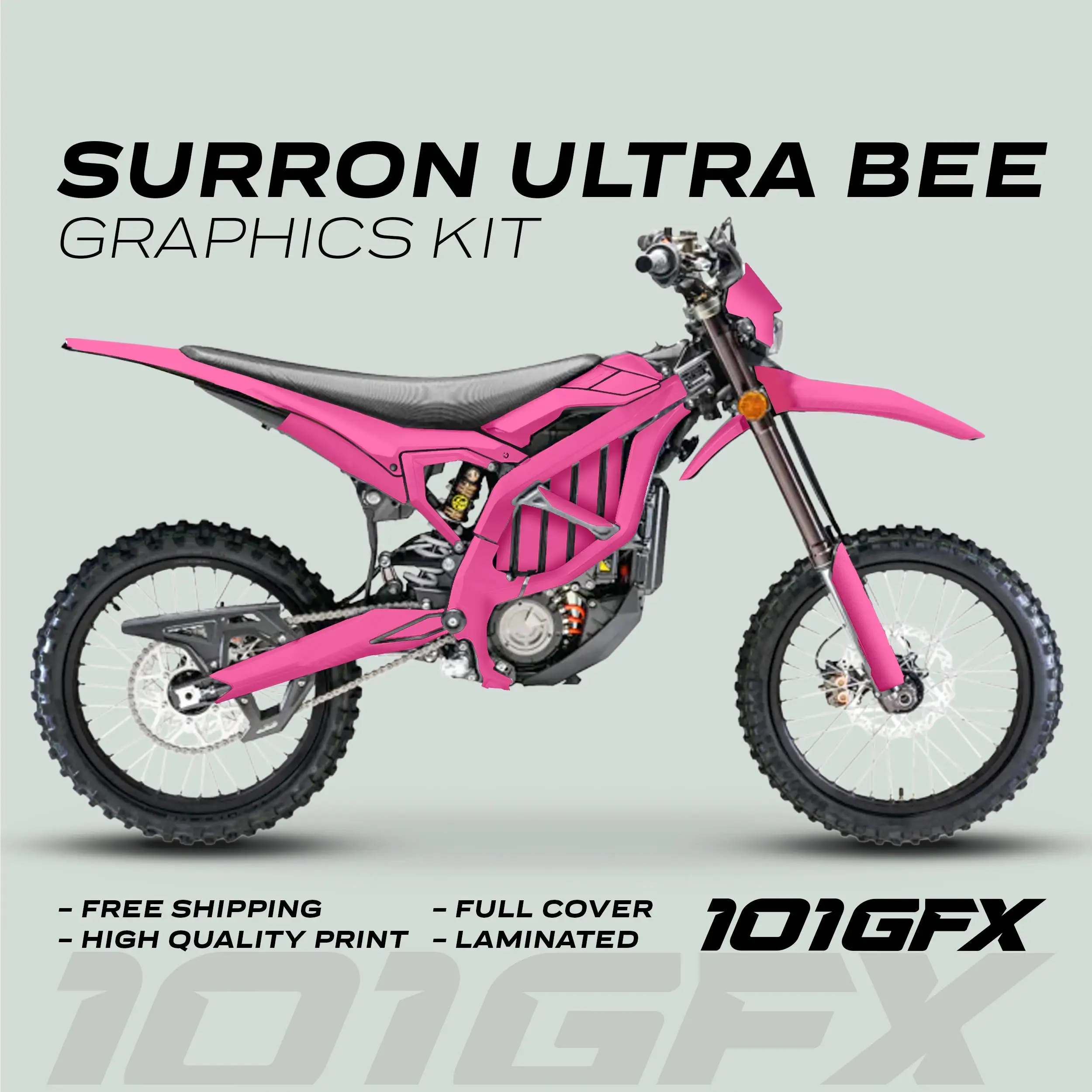 Graphics Kit SOLID COLOR PINK Decals Stickers Laminated eBike  Decals Wrap Protection Mono Color For Surron Ultra Bee