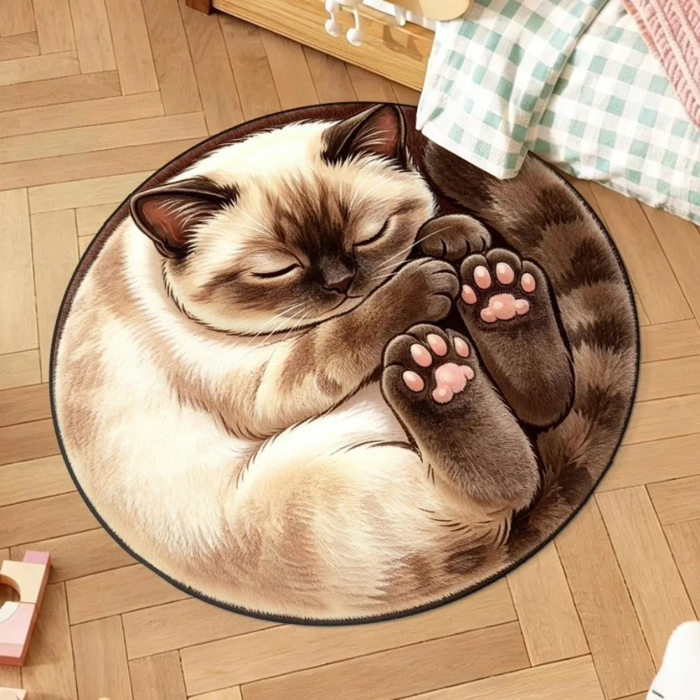 Funny Soft Cat-Shaped Area Rug Anti-fouling Non-Slip Cartoon Carpet Lifelike Water-absorbing Home Decor Carpet Living Rooms