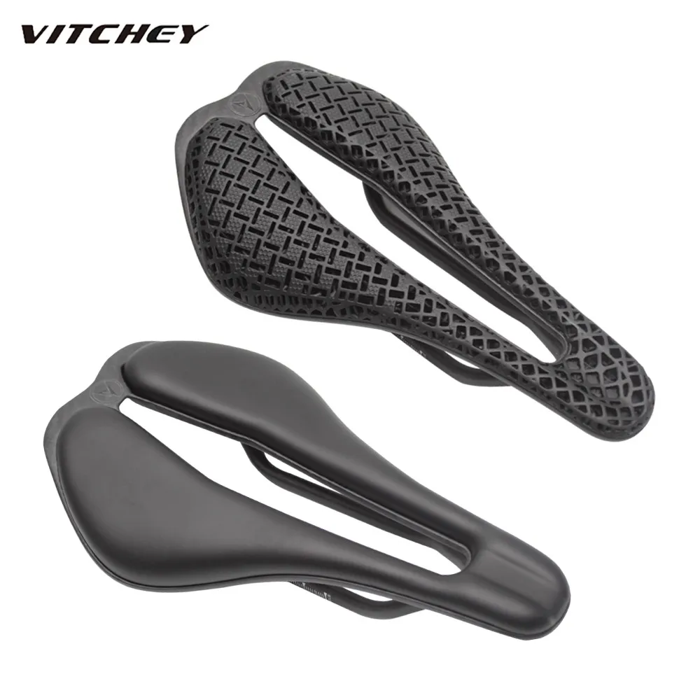 AliExpress NONE Carbon 3D Printed Bike Saddle Ultralight Road MTB Seat Parts Racing 7x9mm 105g/145g Seating Cushion Cycling Bicycle Parts