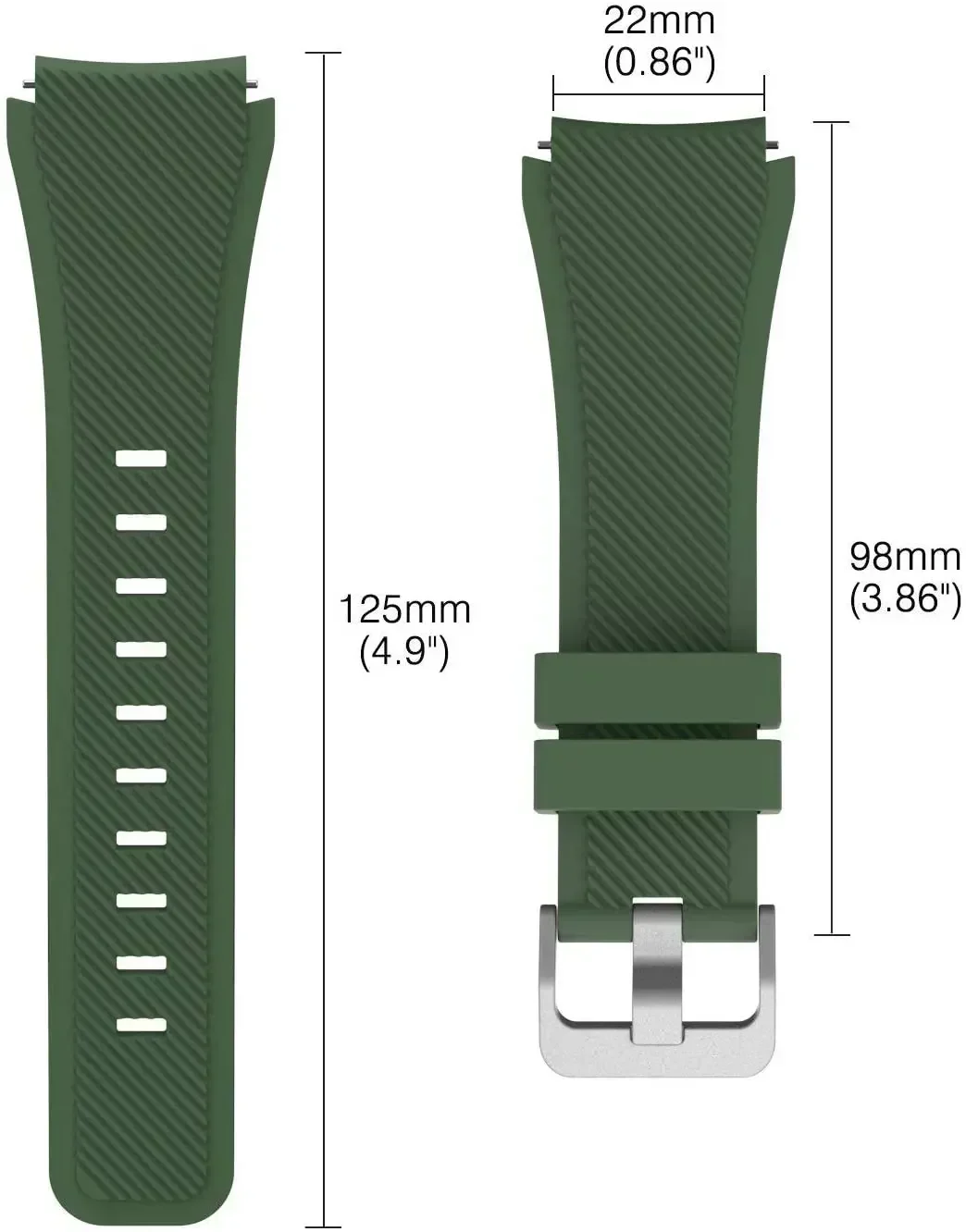 22mm Silicone Band For Amazfit T-Rex 3 Pro 48mm/Helio/Bip 6 5/Stratos/Pace/Balance Strap for Amazfit GTR 4 3 2 2e/Cheetah Round view 3