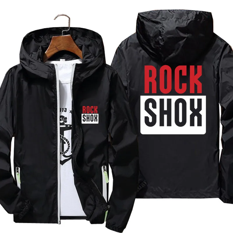 Women Men Rock Shox Rockshox Moutain MTB Biker Bicycler Casual Windbreaker Sports Pilot Skin Hooded Jacket Plus Size 6XL 7XL