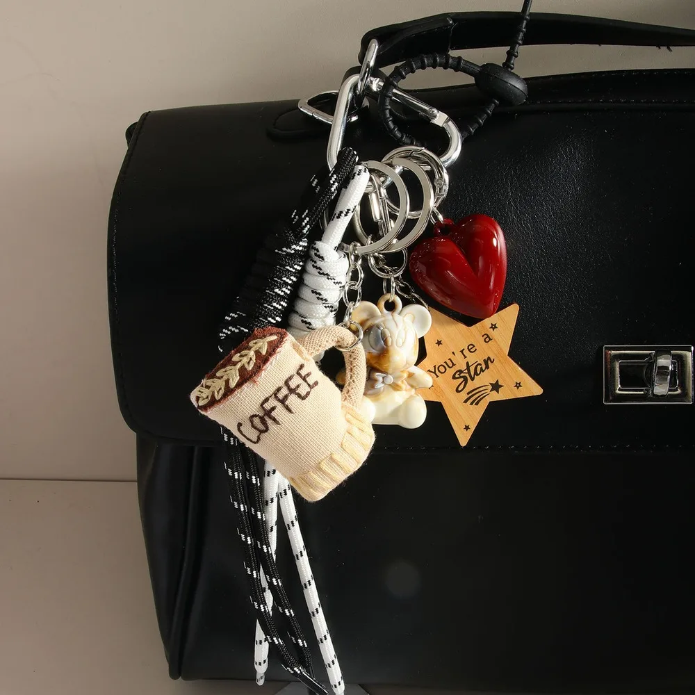 Bag Charm Multi Charm Rope Keychain Layered Decorative Purse Accessory For Handbags Tote Bags Backpacks Fashion Gift Accessory