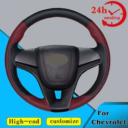 Custom Car Steering Wheel Braid Cover 100% Fit For Chevrolet Cruze Hatchback Sedan Aveo Orlando 2009 2010-2014 Steering Wrap