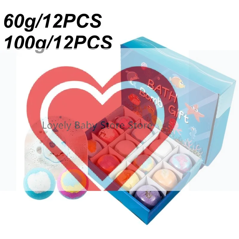 【bs】12pcs-skin-friendly-bathing-kit-kids-bath-bombs-natural-mega-bubbles-surprise-ocean-toys-gift-set-for-boys-and-girls