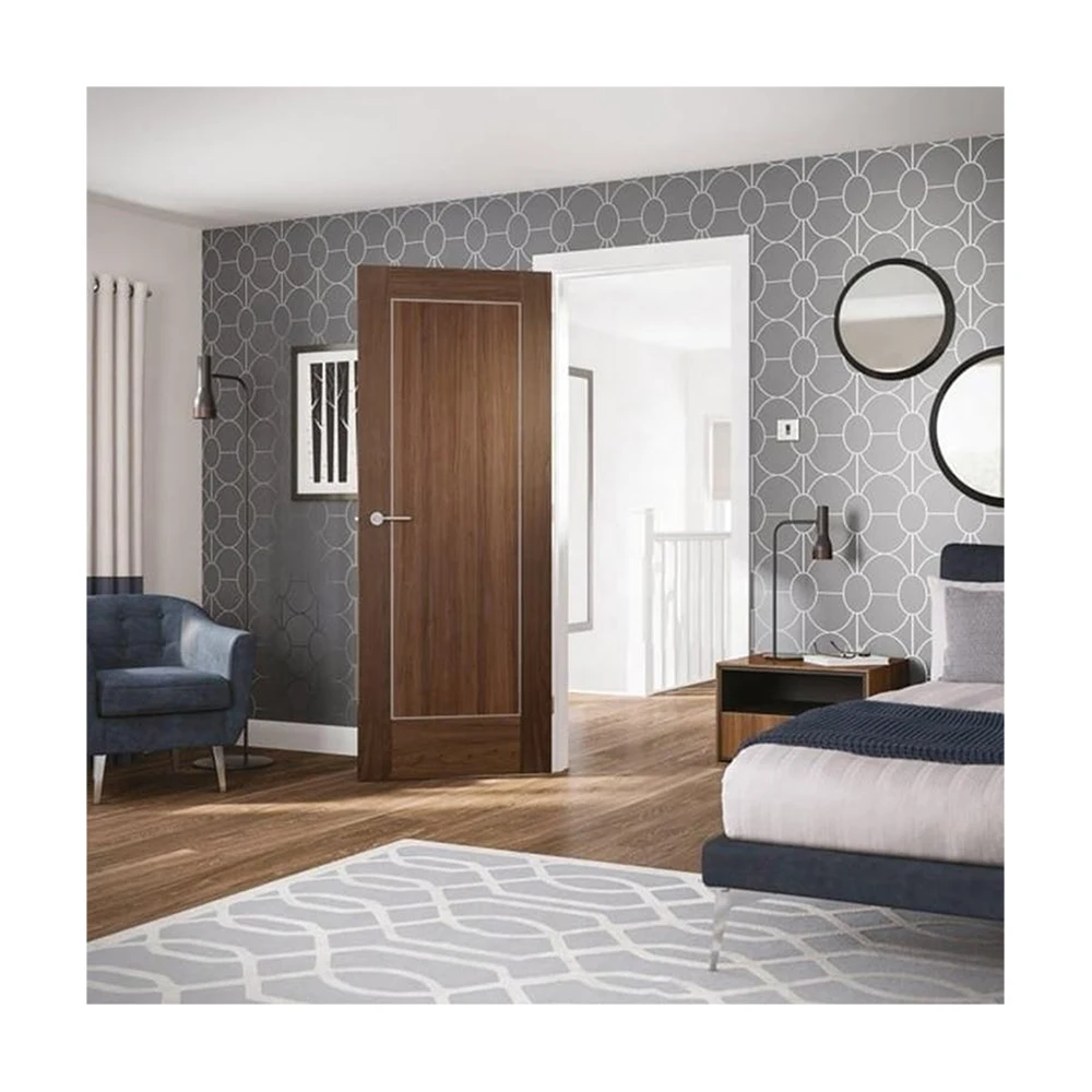 High Quality Waterproof Soundproof Custom Modern Solid Wood Flash Panel Door With Complete Mounting Hardware