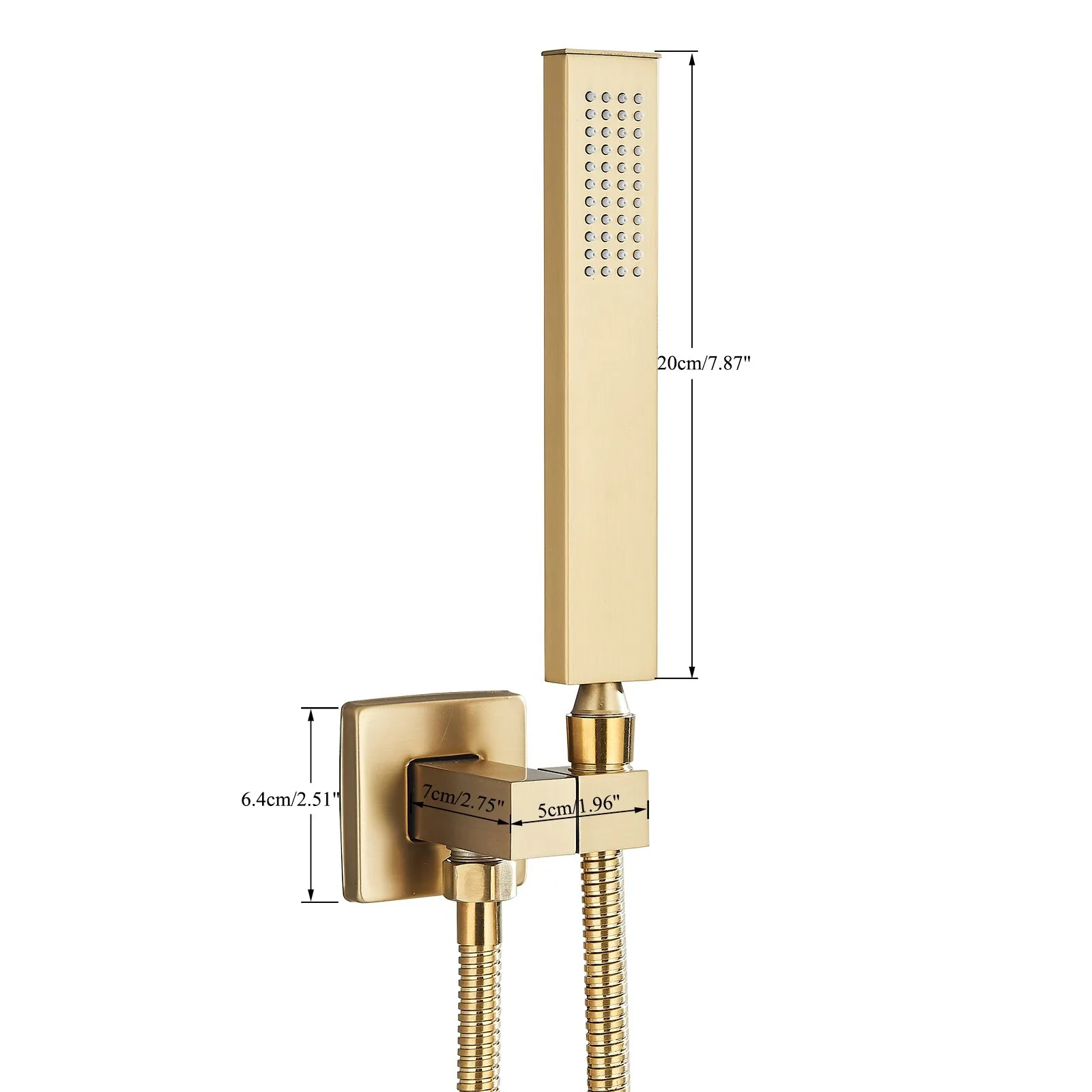 LED Brushed Gold Mixer Jets Celling Rainfall Shower Faucet System with Handheld