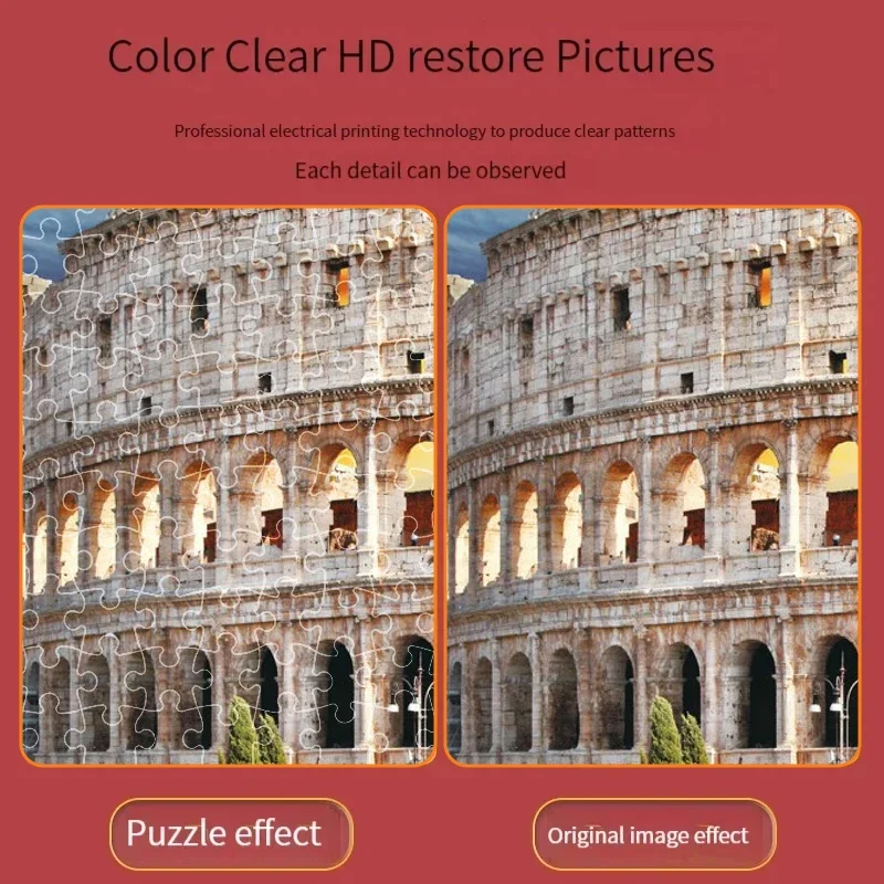 70*50cm 1000PCS Paper Jigsaw Puzzle Landscape Series Beautiful Oil Painting Architectural Series Puzzle Home Decaoration Gifts