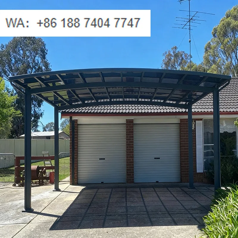 Outdoor Modern Luxury Aluminum Alloy 2 Car Canopy Carport Shelter with Durable Waterproof Roof for Car Parking