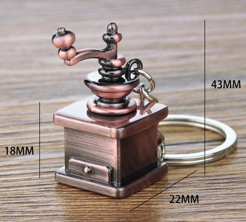 Creative Barista Keychain Coffee Hand Grinder Keyring Pendant Coffee-Lovers Key Holder