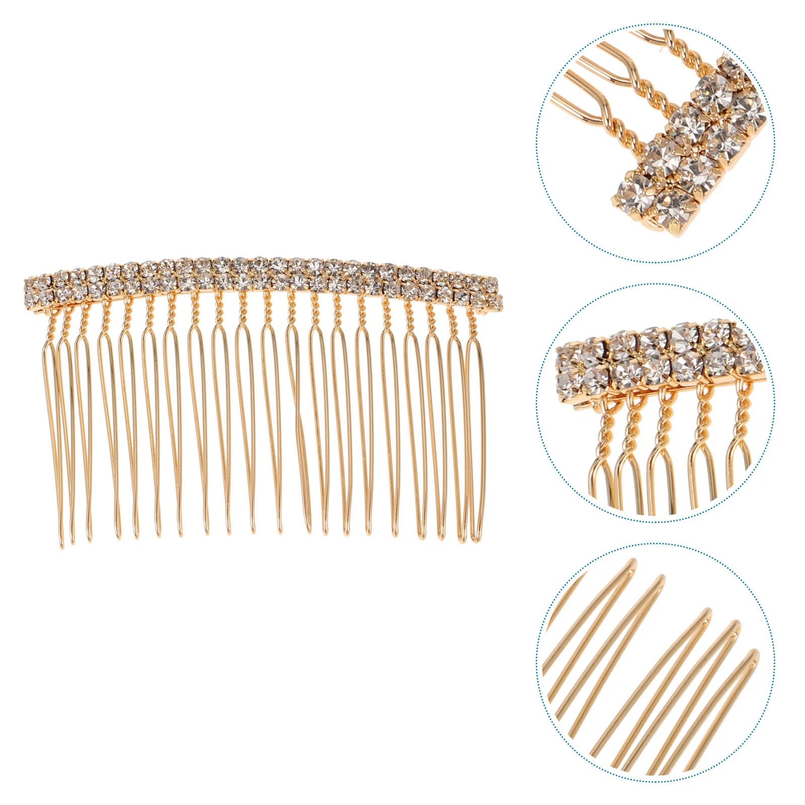 

4 Pcs Hair Accessories Insert Comb French Creative Headwear Bang Rhinestone Headdress Bride