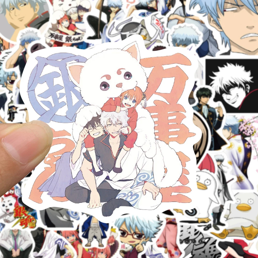 

10/30/50pcs Anime GINTAMA Sakata Gintoki Cartoon Stickers Cool Classic Manga Decals Toy DIY Skateboard Laptop Helmet PVC Sticker